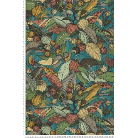 Papier peint Nature Bleu canard Villa Rosalie Lutèce
