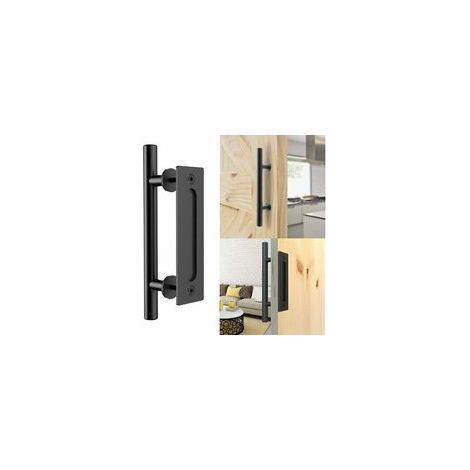 Rétro Poignée de Porte Coulissante Noir Aluminium Tirer et Rincer la Sets de poignées pour Porte Coulissante en Bois (1/5)