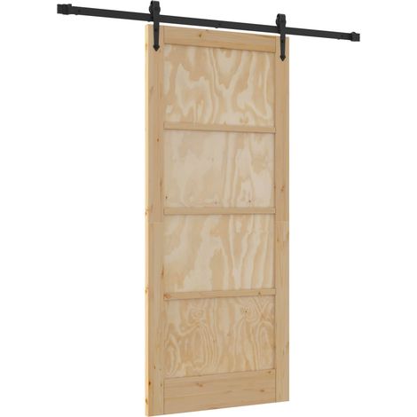 Maison Exclusive - Porta scorrevole ORKDAL Naturale e Nero 86 x 198,5 cm