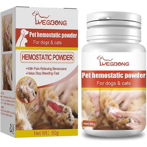 Poudre hémostatique pour animaux de compagnie, soulagement des traumatismes, cicatrisation des plaies cutanées chez les chats et les chiens, nettoyage des plaies. (1/5)