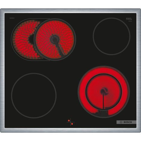 Bosch Serie 4, Elektro-Kochfeld, 60 cm, herdgesteuert, Schwarz, Mit Rahmen aufliegend, NKN64RGA2E (1/5)