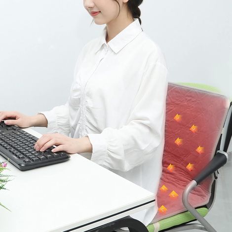 Coussin chauffant pour siège de bureau 43 x 90 cm avec câble USB Chauffage électrique hiver chaud température réglable Lumten