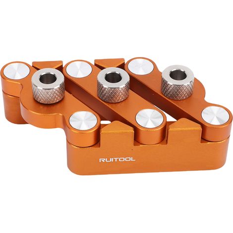 Positionneur de poinçonnage pour assemblages de bois, outil de perçage central pour le travail du bois, gabarit de tenon autocentrant en alliage d'aluminium 6/8/10 mm (1/5)