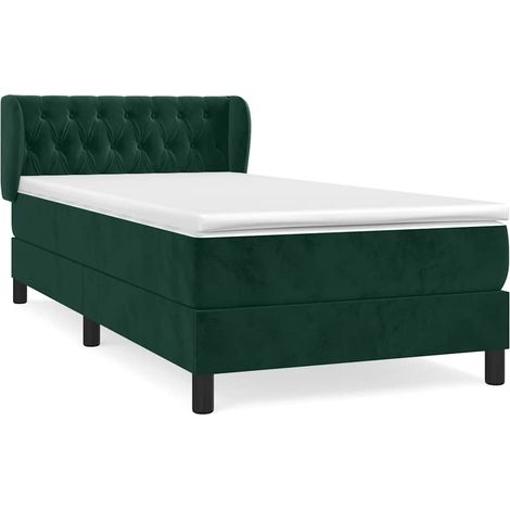 Maison Exclusive - Cama box spring con colchón terciopelo verde o (1/5)