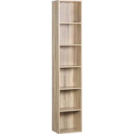 CHICFURN Estantería librería 30 x 24 x 158,4 cm roble en MDF y tablero aglomerado (1/5)