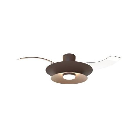Mantra Ventilador plafón moderno LED PATAGONIA 2D café cobre cepillado Ø500mm 33W 3000lm CCT regulable DC (1/5)