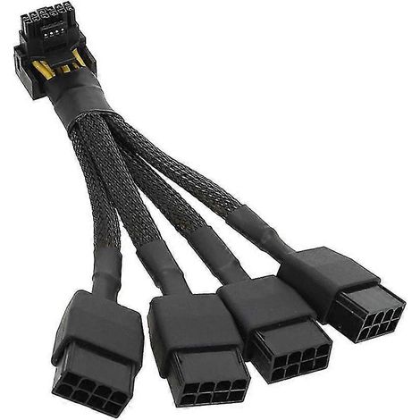 Câble d'alimentation pour carte graphique RTX4090 RTX4080 4x8 broches PCI-e vers 16 broches, connecteur coudé C 12 V HPWR (1/5)