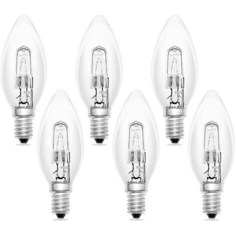 QORVA-Lot de 6 Ampoule C35 E14 230V,28w, Transparentes Bougie E14 Dimmable Blanc Chaud 2700K, Ampoules à Bougies C35 pour Lustres, Appliques, Plafonniers (1/5)