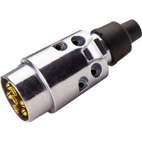 Anhänger Zubehör 12V Stecker Metall 7polig Aluminium Gehäuse Messing Kontakte (1/5)