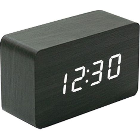 Réveil LED en bois, cadeau pour étudiant, horloge électronique numérique, affichage de la température et de la Date