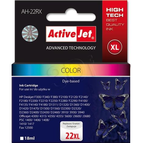 Activejet AH-22RX cartucho de tinta 1 pieza(s) Compatible Alto rendimiento (XL) Cian, Magenta, Amarillo (1/2)