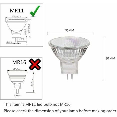 MR11 12V 35W lampes halogènes GU4 base spot 2800K blanc chaud, dimmable,pack de 8