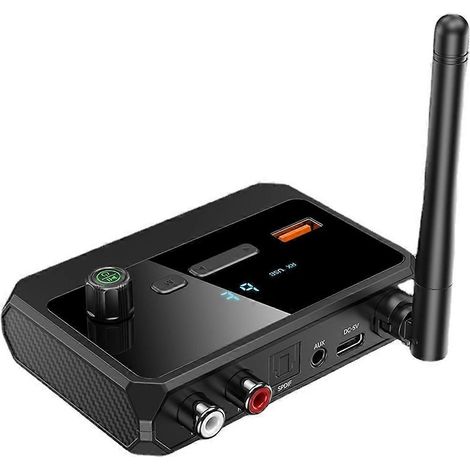 Récepteur Bluetooth 5.3 avec affichage numérique, câble optique et coaxial, compatible avec les clés USB et les lecteurs MP3. (1/5)