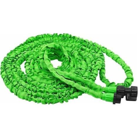 25FT Tuyau d'arrosage extensible - Tuyau d'eau flexible et léger, buse de pulvérisation à 7 fonctions, tuyau d'eau à noyau en latex triple couche et tissu extra résistant, tuyaux faciles à ranger (ver (1/3)