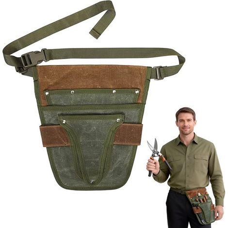 Gartenwerkzeugtasche aus Canvas für die Hüfte 30 x 28 5 cm Tragbar Wasserdicht Strapazierfähig Aufbewahrungstasche Gartenwerkzeugtasche für die (1/5)