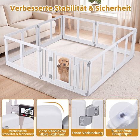 Clear Plastic Dog Playpen with Locking Door, 8 Panels (1/5)