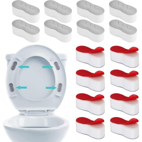 Patin Abattant WC 16 Pcs Tampons Abattant WC Butoirs de Siège de Toilette Universel Siège de Toilette Patins (1/5)