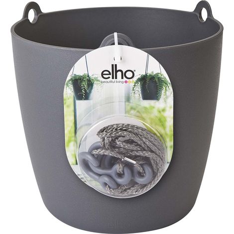 Elho Brussels Suspension 18 - Noir - L 18 x B 21.5 x H 18 cm - intérieur - 100% recyclé