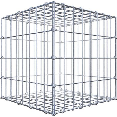 Gabiondeco - Gabion 40 cm x 40 cm x 40 cm (L x H x P). mailles 5 x 10 cm. Fermeture par anneaux en c - Made in Germany (1/5)