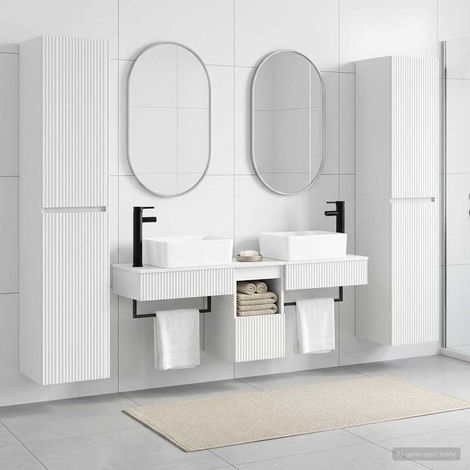 vidaXL Set di mobili per il bagno 5 pz Bianco 33 x 34,5 x 160 cm (1/5)