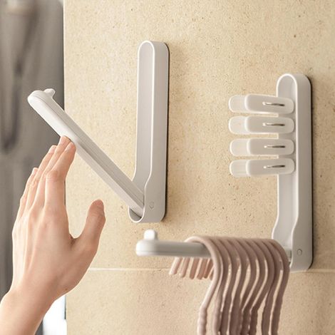 Organisateur de cintres empilables, lot de 2 supports pliables pour cintres muraux de placard ou de buanderie. (1/5)