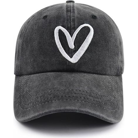 Casquette de baseball unisexe en coton brodé, motif cœur, ajustable, pour la Saint-Valentin. (1/5)