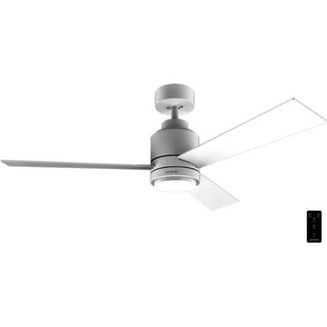 Cecotec Ventilador de Techo con Luz EnergySilence Aero 4850 Style White. 30 W, Diámetro 48" con 3 Aspas, Mando a Distancia