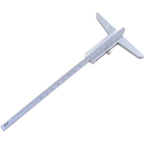 Jauge de Profondeur Vernier 0-150mm en Alliage Argenté Outil de Mesure de Précision, Boîte Incluse, Réglage Rotatif, Design Humanisé (1/5)