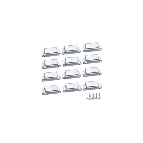 Forehill – Set di 12 chiusure magnetiche – Acciaio inossidabile 304 – Forza di trazione fino a 10 kg – Per armadi e cassetti – Facile da installare - 45mm-12pc (1/4)