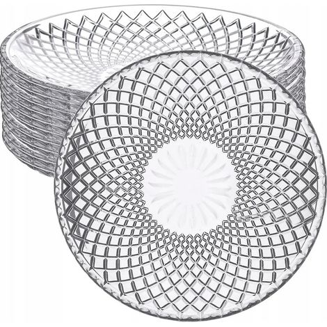 Altom Design Solaris Dessertteller aus Glas, 15,5 cm, 12er-Set