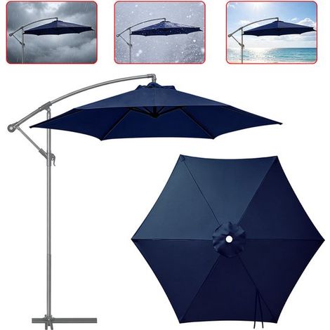 Toldo de repuesto para sombrillas de 6 varillas (250 cm de diámetro) – Tejido impermeable para sombrillas de patio (1/5)