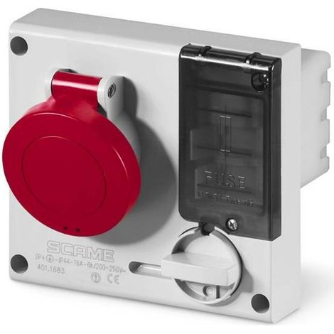 Presa mit sicherungshalter 3p+n+e 16a 380v rot farbe 401.1687