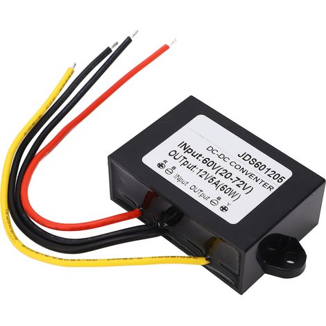 Convertisseur abaisseur réglable CC-CC 20-72V vers 12V 5A, boîtier PP résine époxy, alimentation stabilisée (1/5)