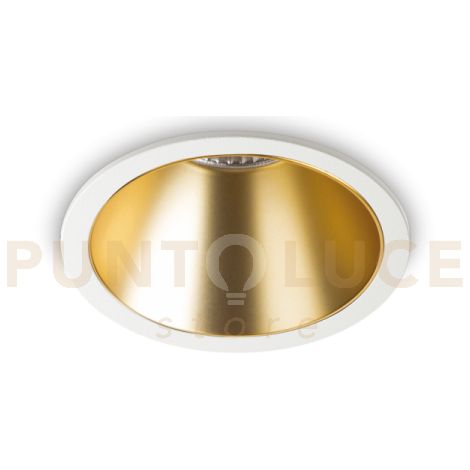 GAME TRIM ROUND LED COB CREE FARETTO DA INCASSO 4000 K 1100 lm 11W 36° BIANCO E ORO D.8,5CM