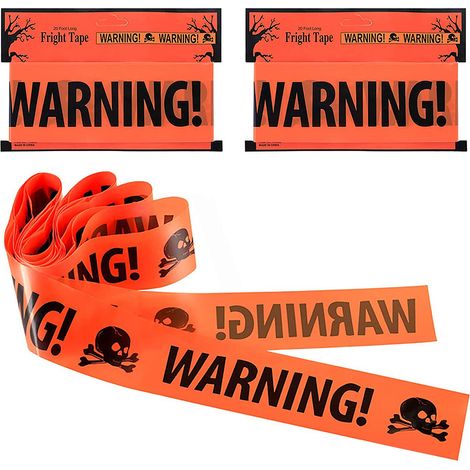 4 pièces Ruban d'avertissement d'Halloween Warning Bandes de Sécurité Ruban de Signalisation,8,5 cm x 5 m, Noir et Jaune, Ruban de barricade pour Décoration de Halloween Zone Dangereuse (1/5)