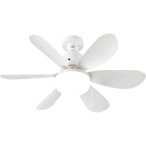 Ventilatore da soffitto con presa da 20 pollici con luce e telecomando, 3 colori, dimmerabile, 3 velocità, compatibile con lampadina E27, per camera da letto, ufficio, sala da pranzo, garage, 6 pale, (1/4)