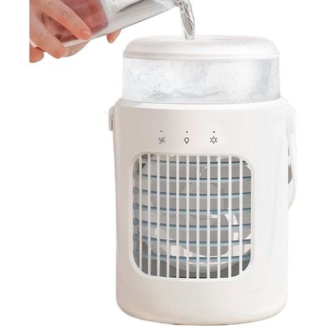 Climatiseur Mobile d'Intérieur,Climatiseur Ventilateur de Bureau Rechargeable Silencieux avec 3 Vitesses pour Chambre Camping Voiture Dortoir (1/5)