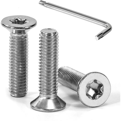 30 vis à tête fraisée torx m5 x 20 mm, acier inoxydable a2, filetage complet, avec clé t25, pour métal et assemblage (1/5)