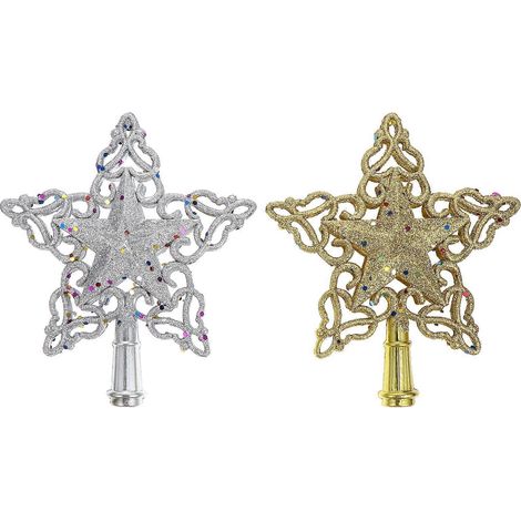 Lot de 2 décorations décoratives à suspendre au sommet du sapin de Noël-17CM (1/3)