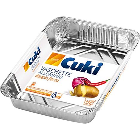 Cuki vaschetta alluminio, 4 porzioni, conf. 4 pz