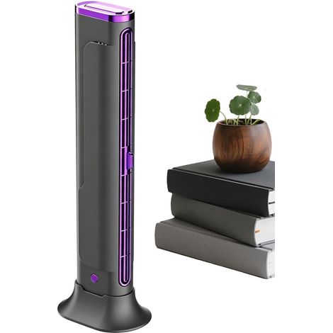 Cooling Fan Bedroom USB , Device Air Conditioner Desk, USB Rechargeable Bladeless Small Tower Device Air Conditioner F-gris (1/5)