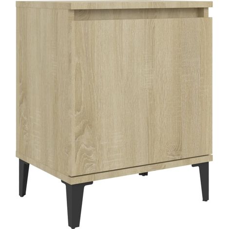 Maison Exclusive - Comodino con Gambe in Metallo Rovere Sonoma 40x30x50 cm