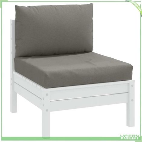 4002642 Coussins de palette lot de 2 gris foncé mélangé tissu (1/5)