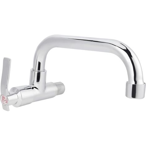 Robinet D'eau Froide Simple G1/2 Pouces, Robinet D'eau D'évier Mural, Robinet D'évier de Cuisine Rotatif pour la Cuisine de la Maison (LQ-3093 20 cm) (1/5)