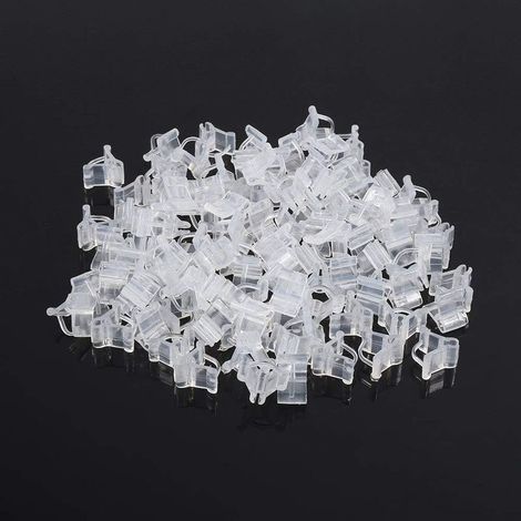 200pcs Plantes Spéciales Clips De Greffage - Pince De Greffe De Plantation De Tomate Pince À Greffer Aubergine - Pinces De Support En Plastique À Ressort (Couleur : Blanc) (1/5)