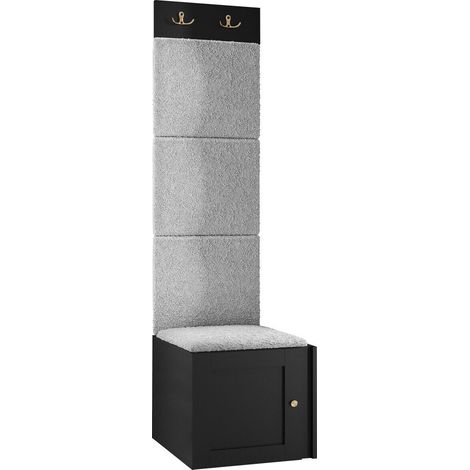 Conjunto para recibidor Hartford 378, Abriamo 6, 186x42x46cm, MDF, Aglomerado laminado, Tapiz, Montada en la pared, Colocada