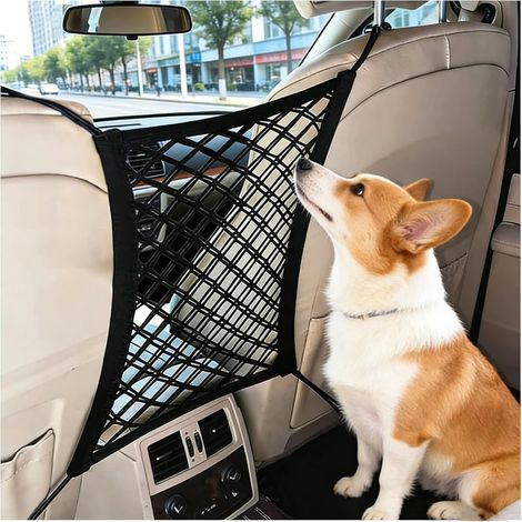 Filiyano-Clôture pour chien wxsp - Clôture en filet pour voiture avec compartiment de rangement et filet de sécurité rétractable - Convient aux (1/5)
