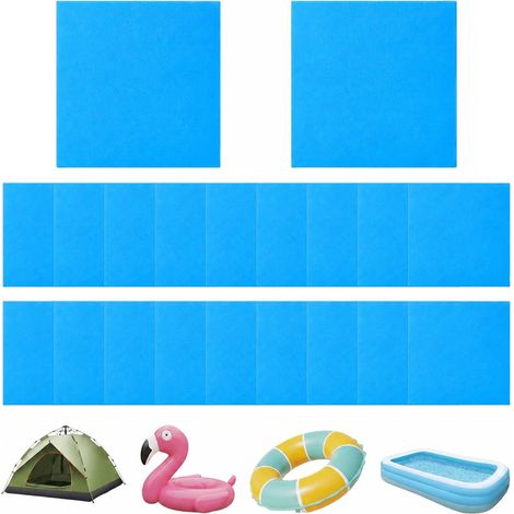 Kit Réparation Piscine 20 Pièces – Rustines Adhésives 7 cm, Bleu, Pour Liner Piscine, Spa Gonflable, Matelas (1/5)