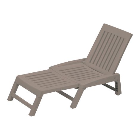 Bain de soleil pliant en résine antichoc gris tourterelle 177x61x30 cm – Pour jardin, mer, piscine – Confort optimal et design moderne (1/2)