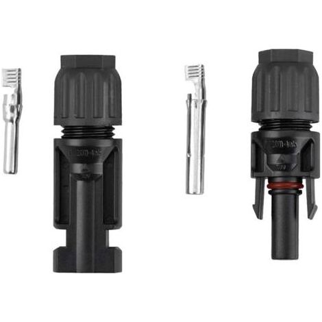 Connecteur Pv - Mâle Et Femelle - Étanche Ip67 - 30 A - Dc1000 V - Pour Câble 2 5 À 4 Mm² - 1 Paire (1/5)